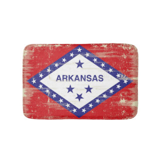 Alfombrilla De Baño Bandera del grunge de Arkansas