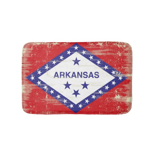 Alfombrilla De Baño Bandera del grunge de Arkansas (Anverso)