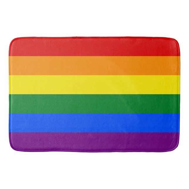 Alfombrilla De Baño Bandera del Orgullo Gay Grande (Anverso)