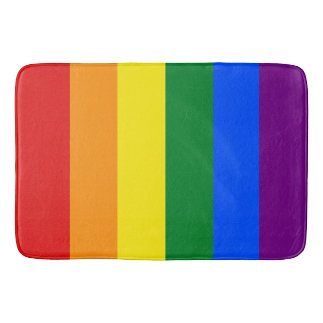 Alfombrilla De Baño Bandera del orgullo gay LGBTQ (Anverso)