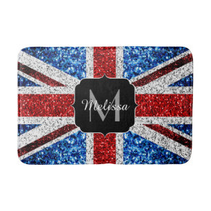 Alfombrilla De Baño Bandera del Reino Unido roja azul blanca con deste