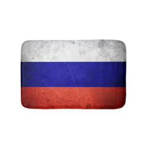 Alfombrilla De Baño Bandera del ruso del Grunge