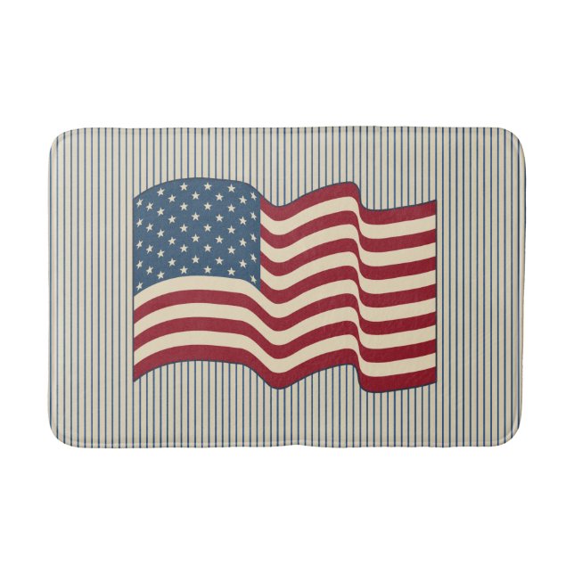 Alfombrilla De Baño Bandera estadounidense Bath Mat (Anverso)