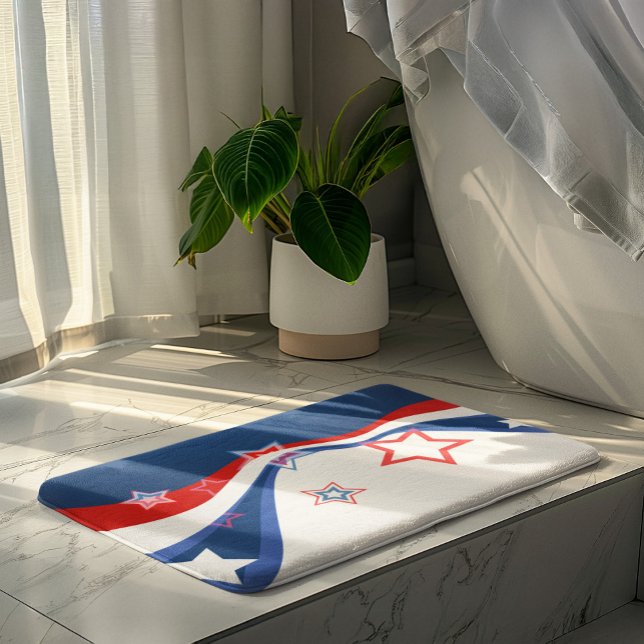 Alfombrilla De Baño Bandera estadounidense de resumen moderno patrióti (Subido por el creador)