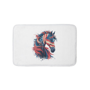 Alfombrilla De Baño Bandera estadounidense del caballo