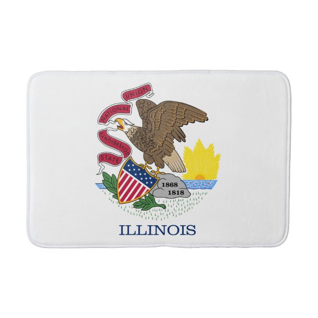 Alfombrilla De Baño Bandera Estatal de Illinois (Anverso)