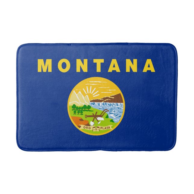 Alfombrilla De Baño Bandera Estatal de Montana (Anverso)