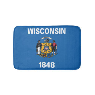 Alfombrilla De Baño Bandera estatal de Wisconsin, Estados Unidos