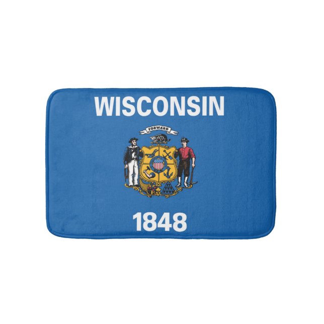 Alfombrilla De Baño Bandera estatal de Wisconsin, Estados Unidos (Anverso)