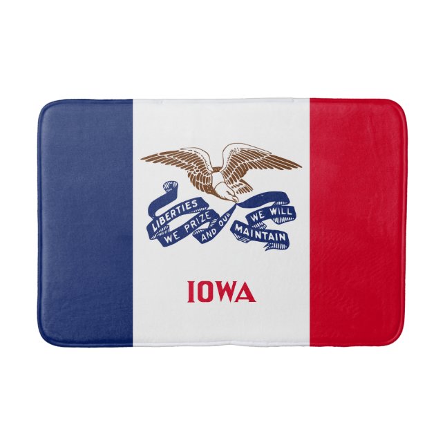 Alfombrilla De Baño Bandera Estatal Iowa (Anverso)