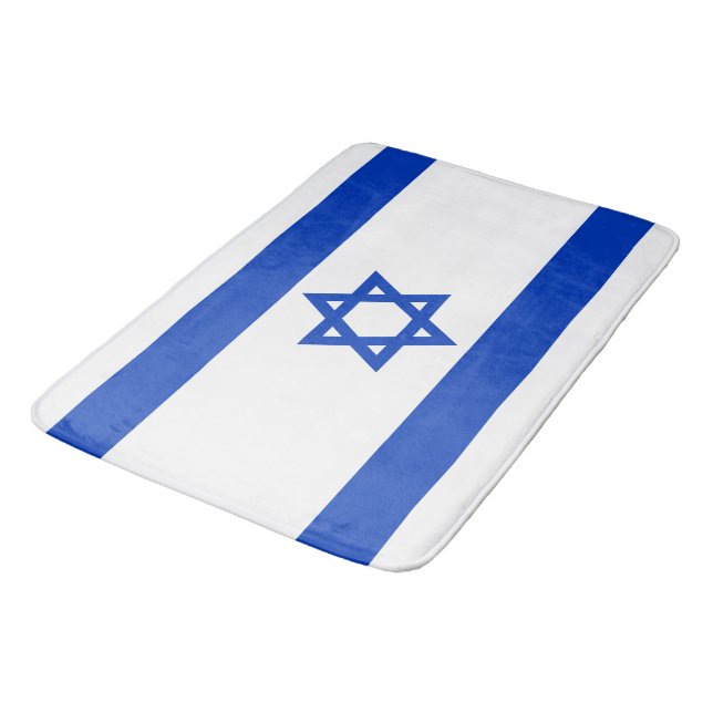 Alfombrilla De Baño Bandera israelí moderna patriótica (Angular)