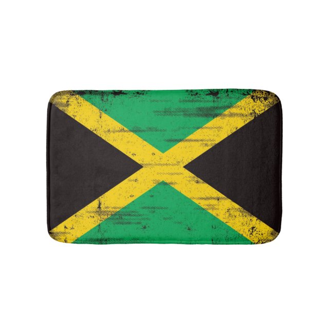 Alfombrilla De Baño Bandera jamaicana del Grunge (Anverso)