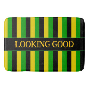 Alfombrilla De Baño Bandera jamaiquina a rayas