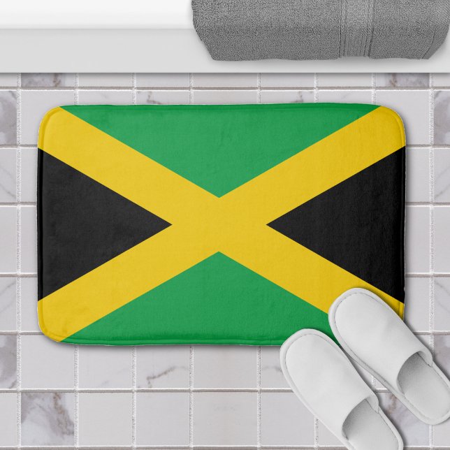 Alfombrilla De Baño Bandera jamaiquina de la isla caribeña de Jamaica (jamaican flag bathmat)