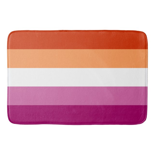 Alfombrilla De Baño Bandera lesbiana grande (Anverso)