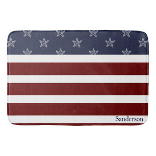 Alfombrilla De Baño Bandera Náutica Americana Rojo Azul Blanco Estelar