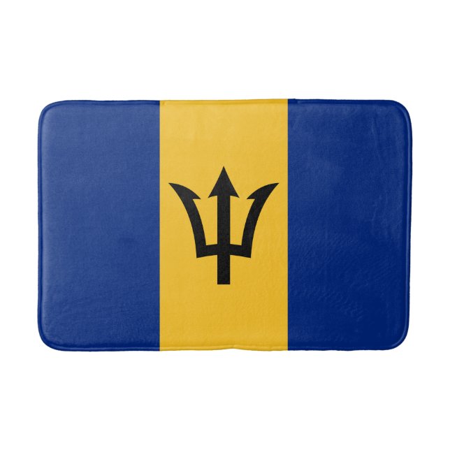 Alfombrilla De Baño Bandera Patriótica de Barbados (Anverso)
