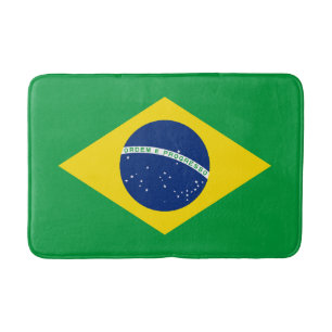 Alfombrilla De Baño Bandera Patriótica de Brasil