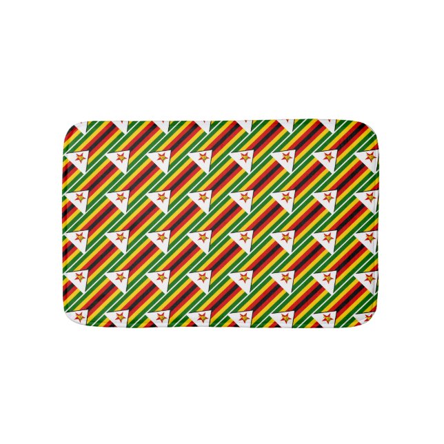 Alfombrilla De Baño BANDERA ZIMBABWE Patriótico moderno zimbabuense (Anverso)