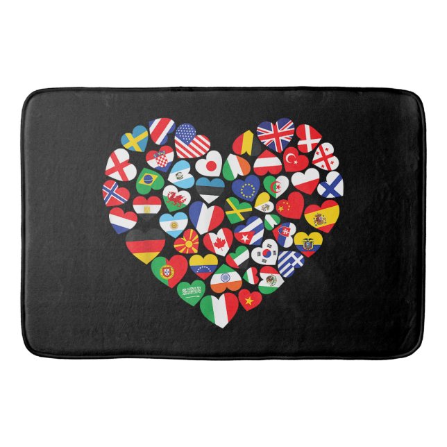 Alfombrilla De Baño Banderas de los países de la bandera internacional (Anverso)