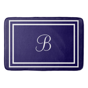 Alfombrilla De Baño Bañera azul oscuro inicial o nombre
