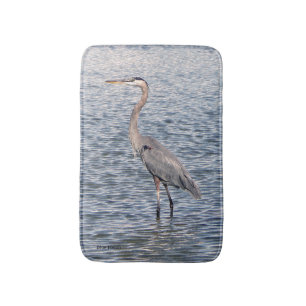 Alfombrilla De Baño Bañera de agua de la garza azul
