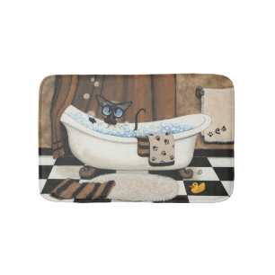 Alfombrilla De Baño Baño de gato siamés por Bihrle