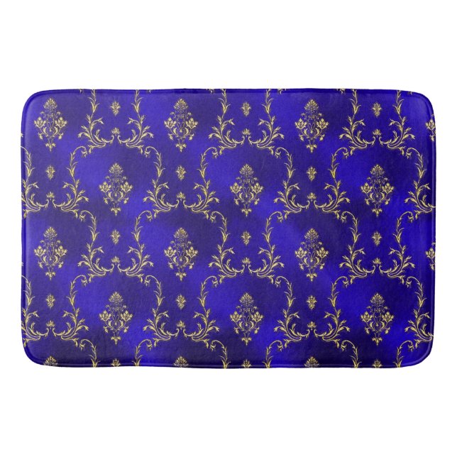 Alfombrilla De Baño Baño Estera-Azul y oro (Anverso)