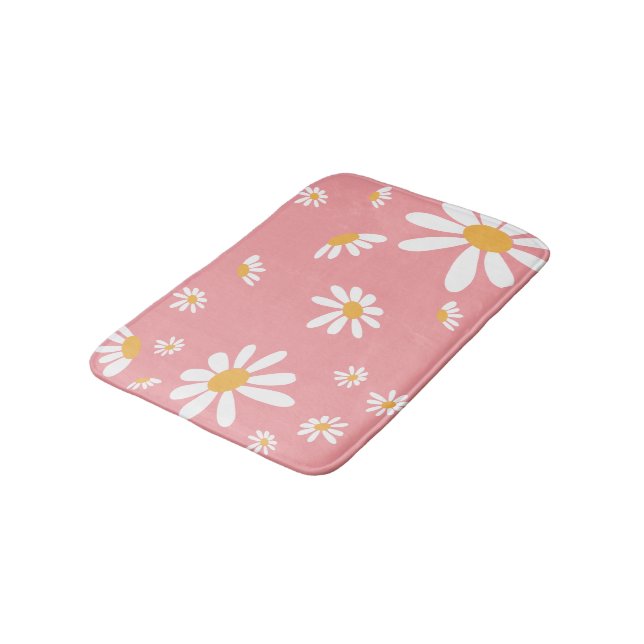 Alfombrilla De Baño Baño Hippie Rosa Daisy Bath Mat (Angular)