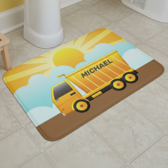 Alfombrilla De Baño Baño infantil de construcción de camiones volcados (Subido por el creador)