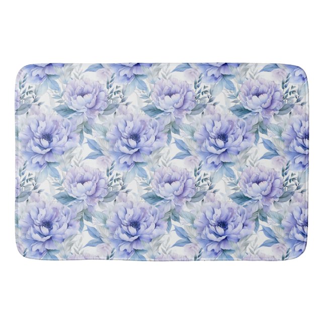 Alfombrilla De Baño Baño Purple Peony Floral (Anverso)