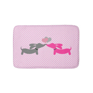 Alfombrilla De Baño Baño temático de Besada Rosa Dachshunds