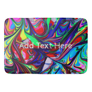 Alfombrilla De Baño Baños de pintura abstracta arco iris