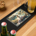 Alfombrilla De Baño Bar Romántico de Champagne<br><div class="desc">Personalice esta estera de barra para que se ajuste a su estilo de bar. El retro pre-Raphaelite mira esta imagen romántica. El texto es editable.</div>