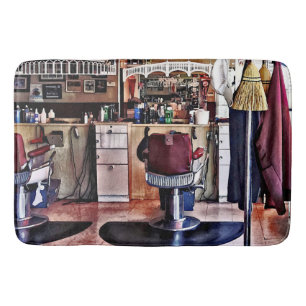 Alfombrilla De Baño Barbería con el estante de la capa