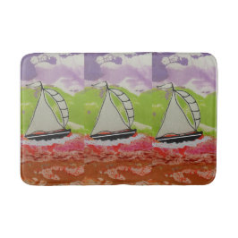 Alfombrilla De Baño Barco de vela a rayas Jib