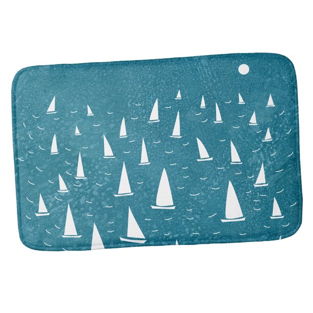 Alfombrilla De Baño Barco de Vela Náutico (Sailing boat yacht regatta nautical bath mat)