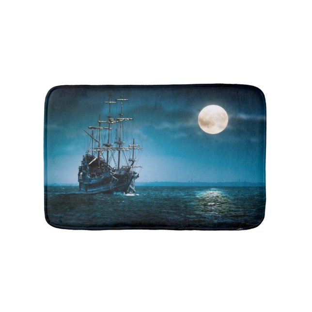 Alfombrilla De Baño Barco en luz de luna (Anverso)