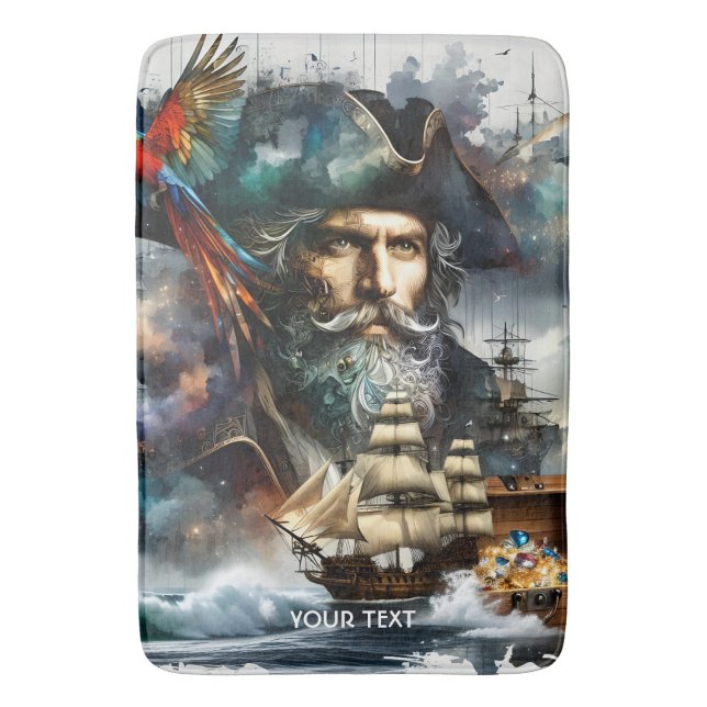 Alfombrilla De Baño Barco pirata de fantasía (Frente vertical)