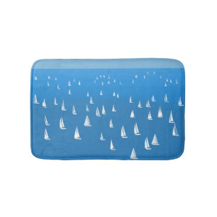 Alfombrilla De Baño Barcos de vela en el mar azul profundo - Regatta