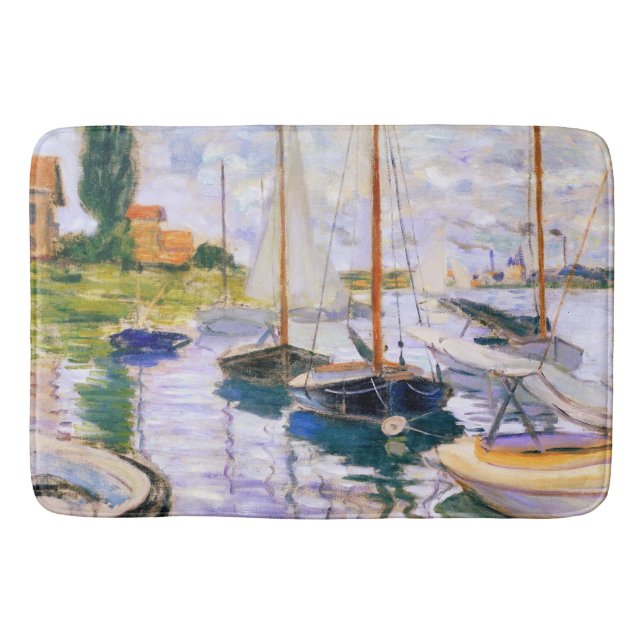 Alfombrilla De Baño Barcos de vela en el Sena del Petit Claude Monet (Anverso)