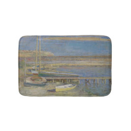 Alfombrilla De Baño Barcos en aterrizaje (Paisaje de Nueva Inglaterra)