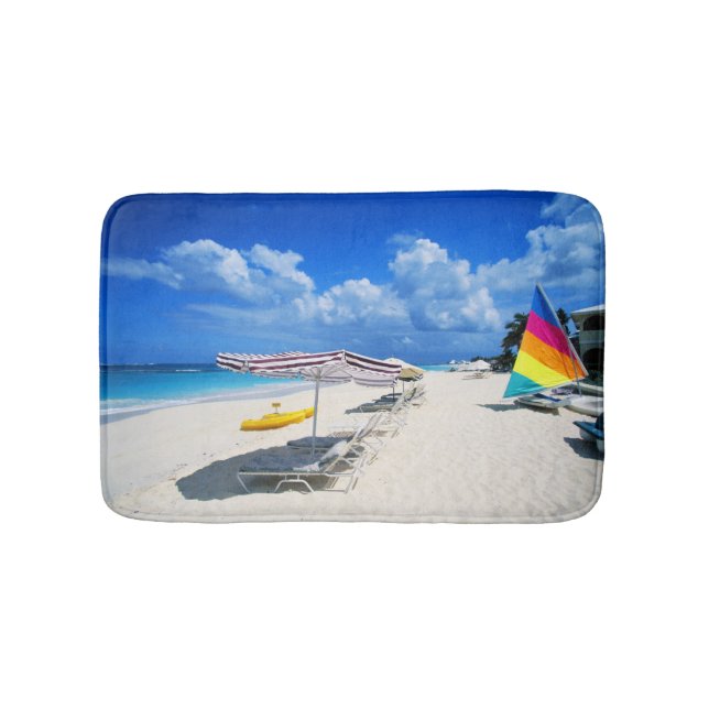 Alfombrilla De Baño Barcos y sillas de playa (Anverso)