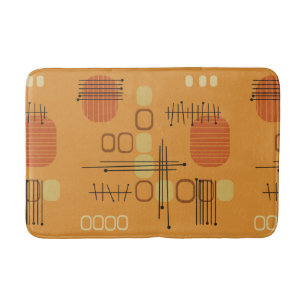 Alfombrilla De Baño Barkcloth Ochre de resumen atómico