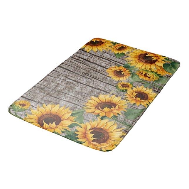 Alfombrilla De Baño Barnboard Gris Rústico y Rústico Girasol (Angular)