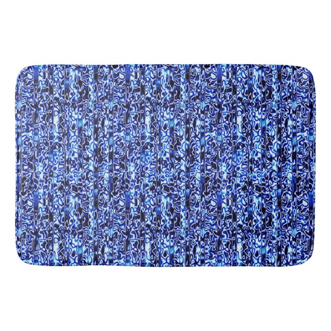 Alfombrilla De Baño Barniz azul y negro (Anverso)
