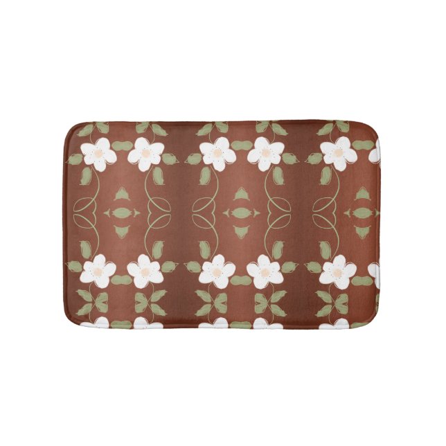 Alfombrilla De Baño Barniz floral elegante de Honey Brown (Anverso)