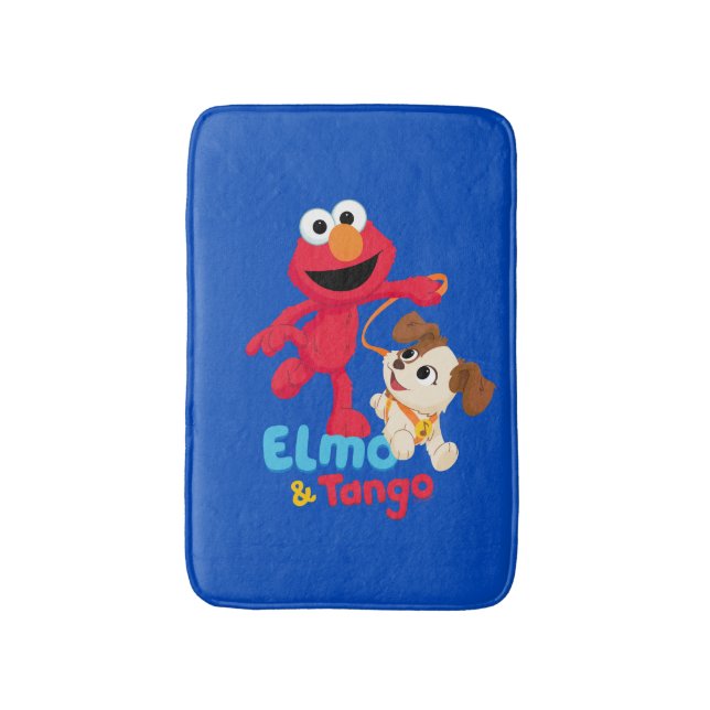 Alfombrilla De Baño Barrio Sésamo | Ejecución de Elmo y Tango (Frente vertical)