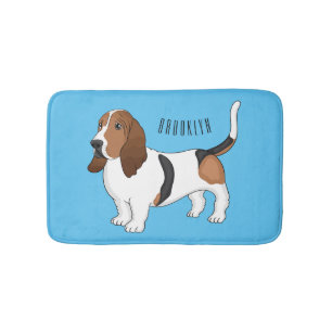 Alfombrilla De Baño Basset hound dog cartoon illustration