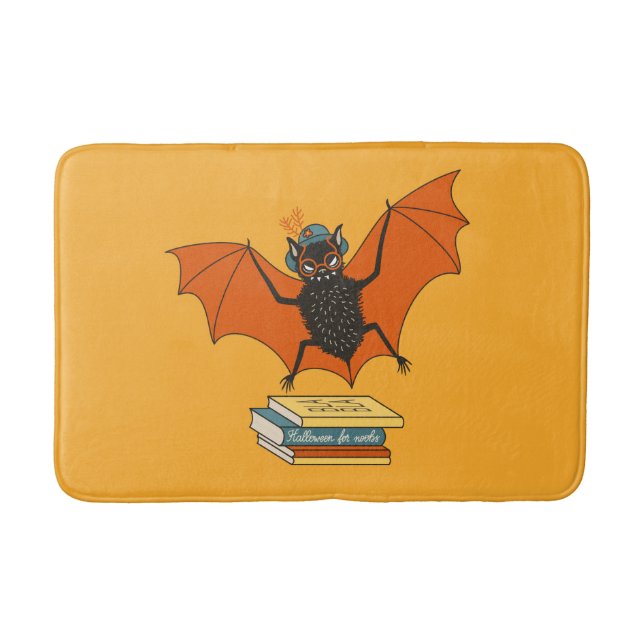 Alfombrilla De Baño Bat Book Lover Funny Halloween (Anverso)